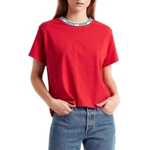 Levi's Red Cropped Tee Shirt